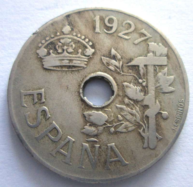1927 Spain 25 Centimos