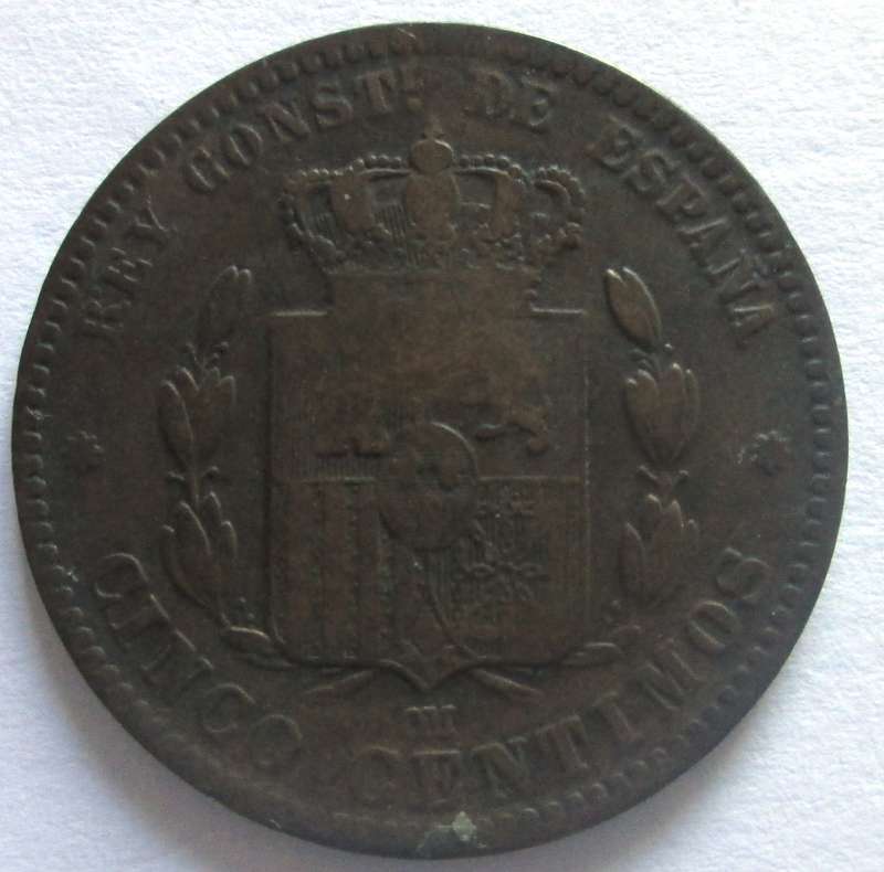 1879 Spain 5 Centimos