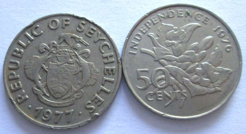 50 Cents Seychelles 1976 + 1977