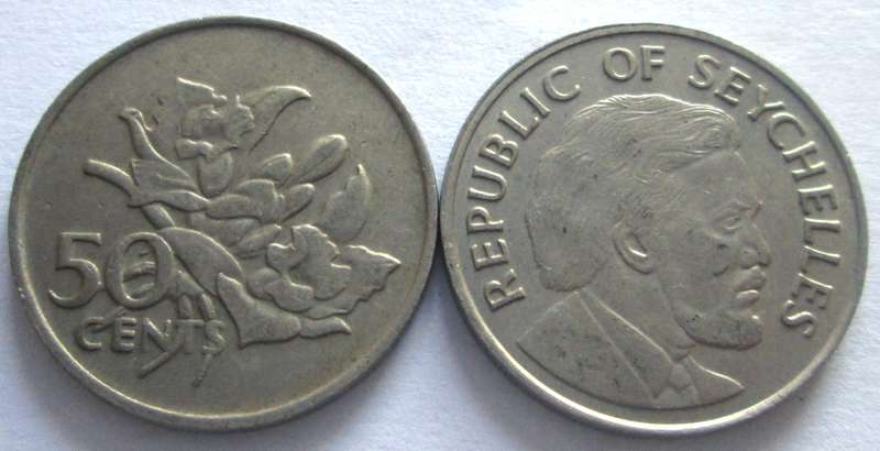 50 Cents Seychelles 1976 + 1977