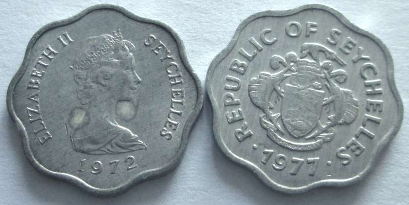 5 Cents Seychelles 1972 + 1977