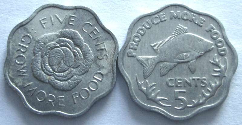 5 Cents Seychelles 1972 + 1977