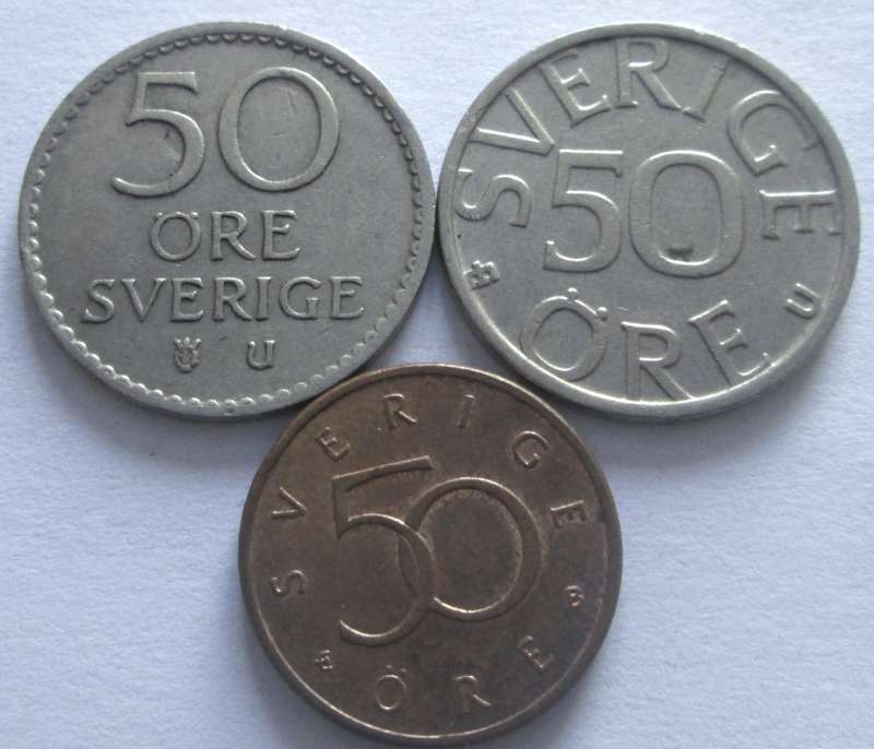 50 Ore Sweden 1971 + 1978 + 1999