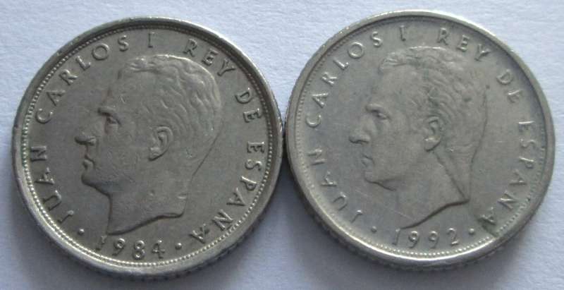 10 Pesetas Spain 1984 + 1992