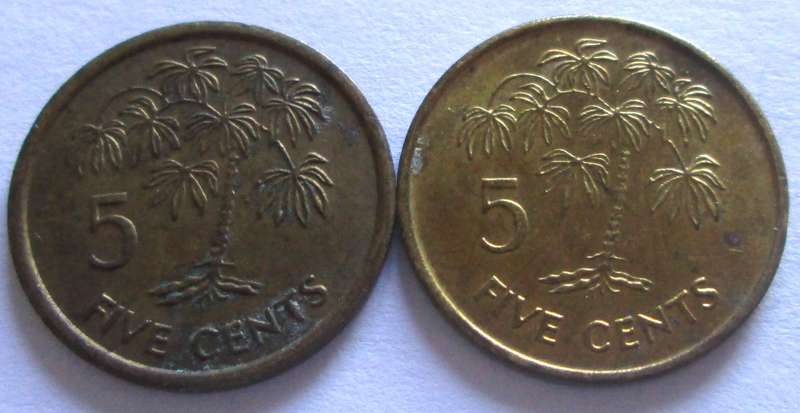 5 Cents Seychelles 1990 + 1997