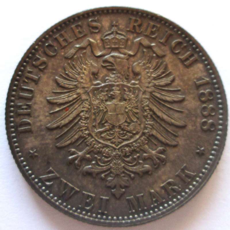 1888 Germany States Prussia 2 Mark