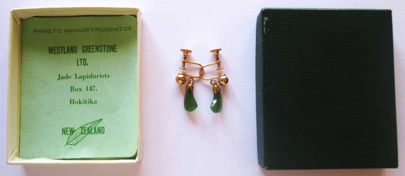 Westland Greenstone Pounamu Drop Earrings New Zealand