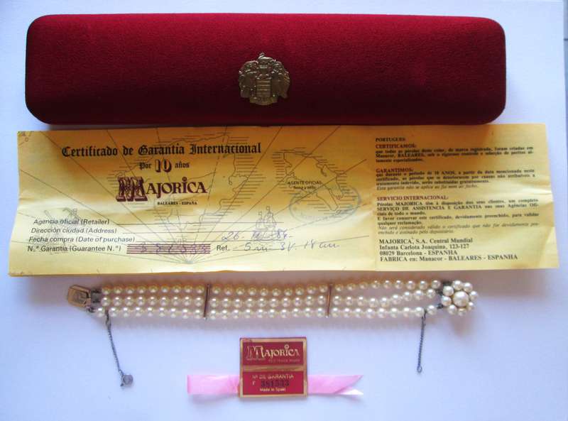 Majorica Spain Bracelet No F381533 / Certificate