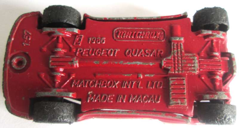 1986 Peugeot Quasar Made in Macau Matchbox