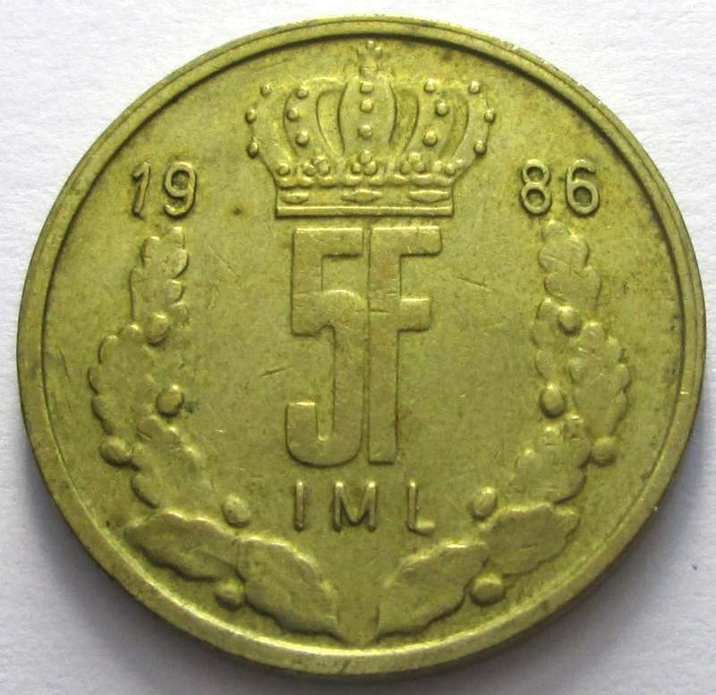 1986 Luxembourg 5 Francs
