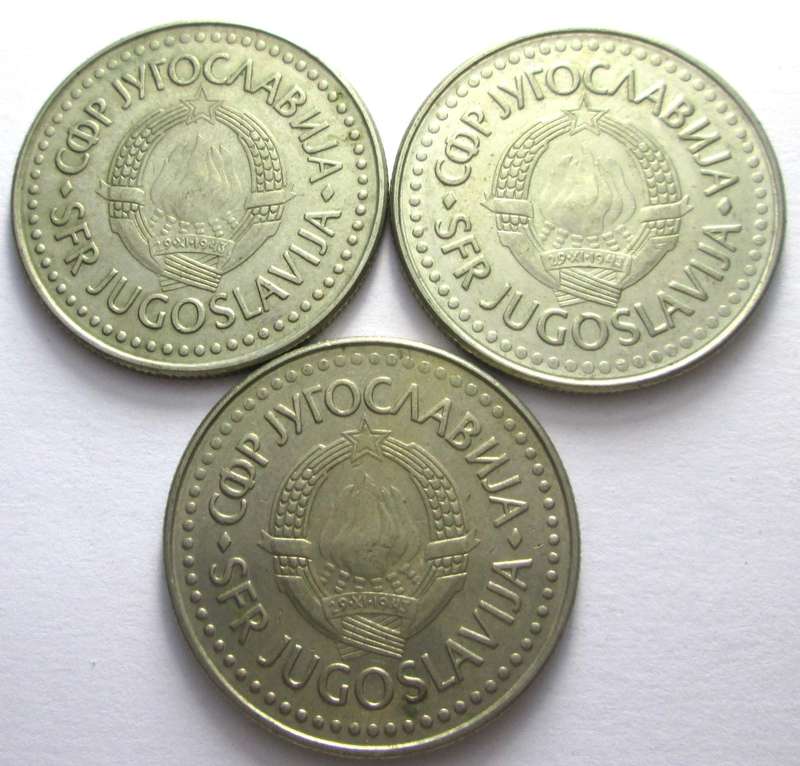 100 Dinara Yugoslavia 1985 + 1986 + 1988
