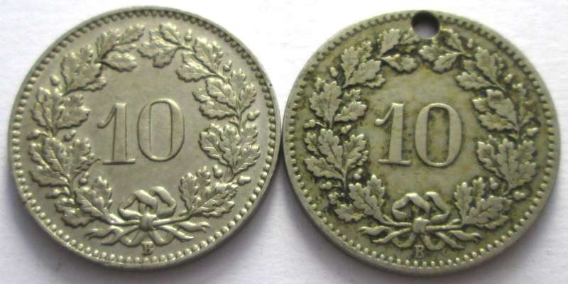 10 Rappen Switzerland 1900 + 1959