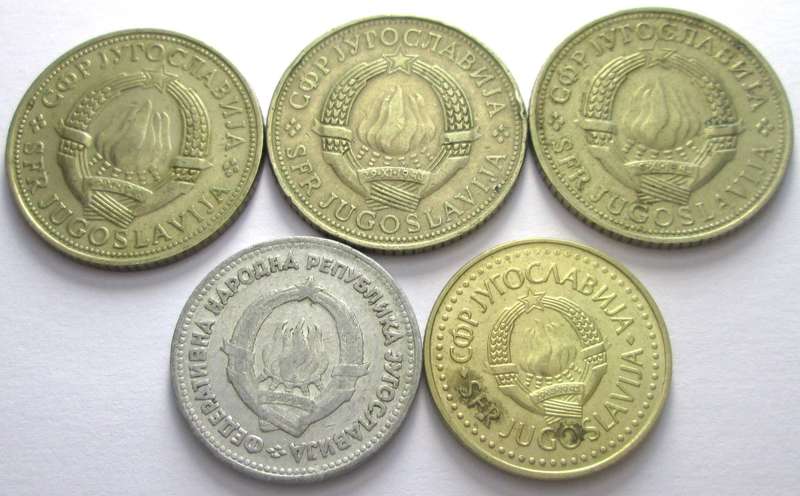5 Dinara Yugoslavia 1953 + 1972 + 1973 + 1980 + 1985