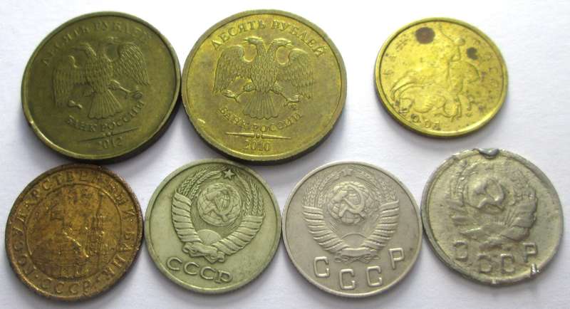 10 Kopecks Russia 1936 + 1949 + 1961 + 1991 + 2001 + 2010 + 2012
