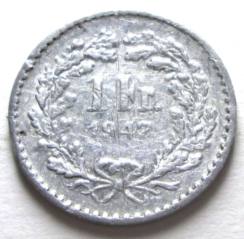 1947 Switzerland 1 Franc Play Money Token
