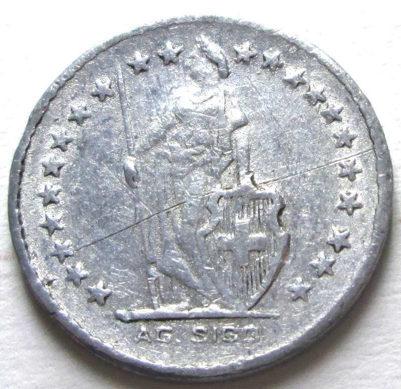 1947 Switzerland 1 Franc Play Money Token