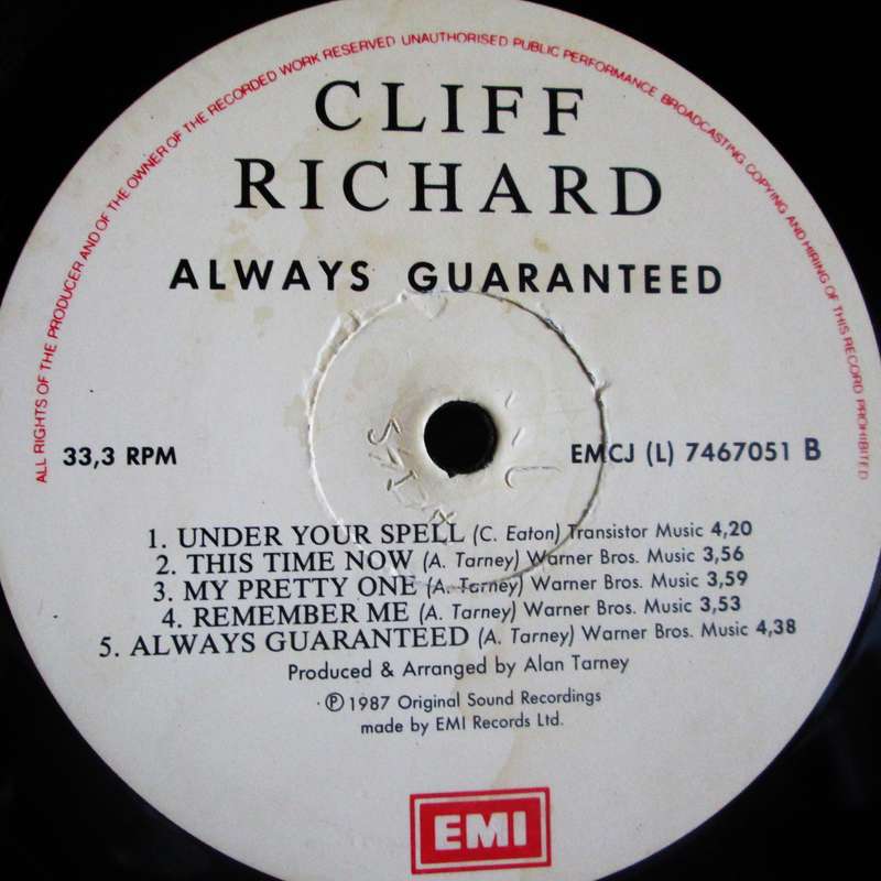 1987 Cliff Richards Always Guaranteed EMCJ (L) 7467052