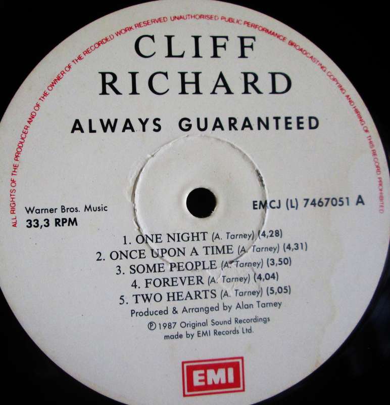 1987 Cliff Richards Always Guaranteed EMCJ (L) 7467052