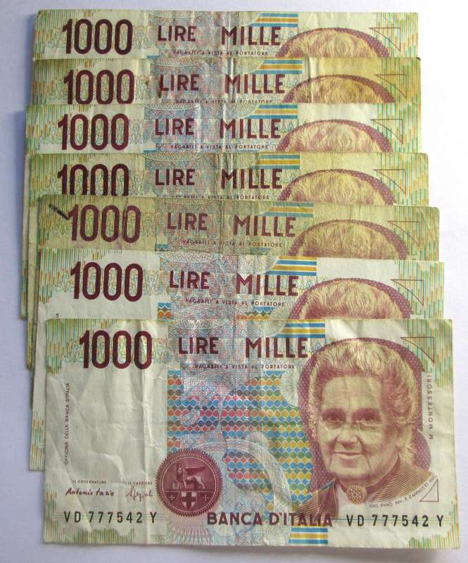 1990 - 2001 Italy 1000 Lire