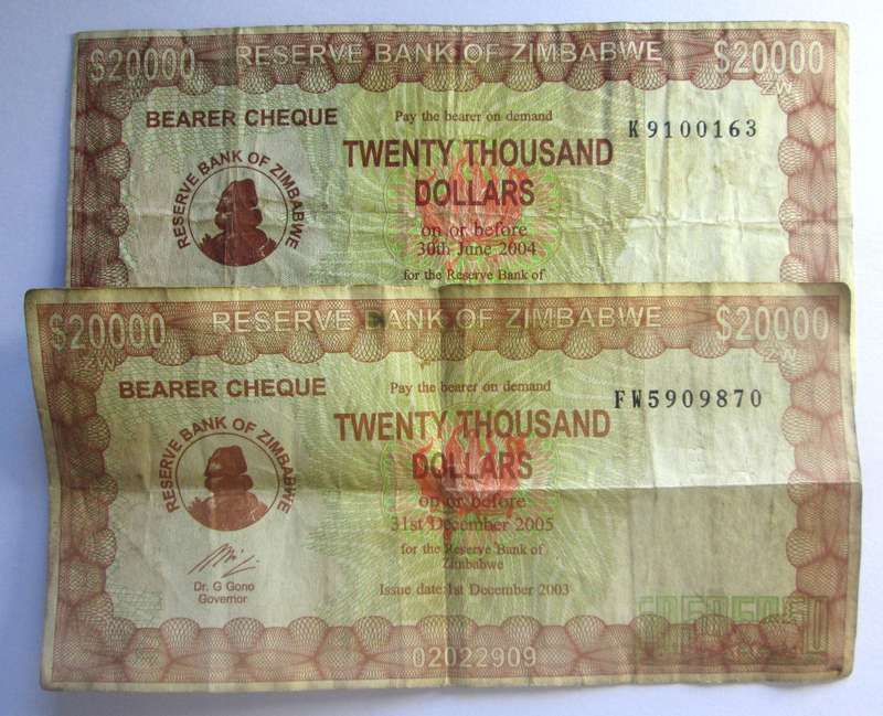 2003 Zimbabwe 20 000 Dollars