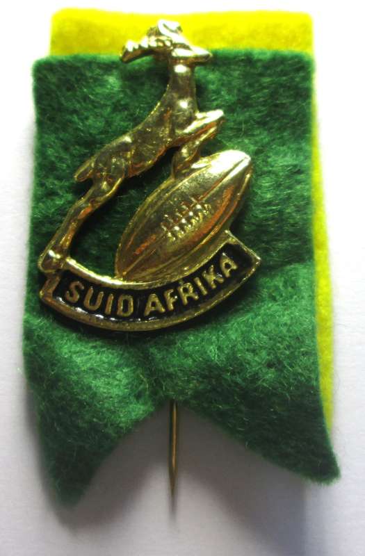 South African Rugby Springboks Pin Badge with Cloth Backing