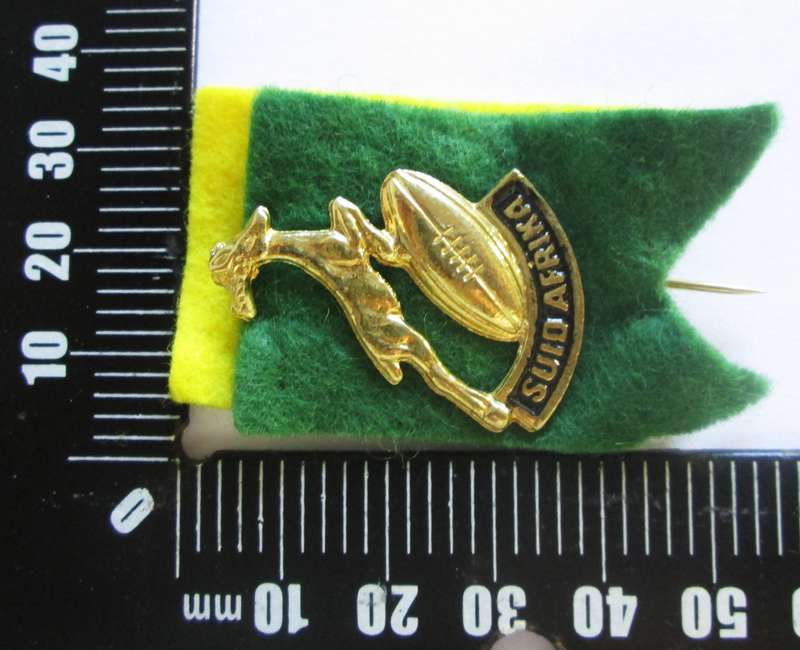 South African Rugby Springboks Pin Badge with Cloth Backing