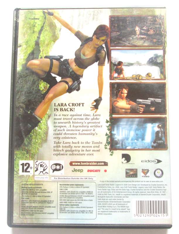 Lara Croft Tomb Raider Legend PC / DVD Game
