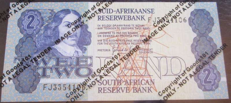Two Rand Republic of South Africa Serial Nr FJ3354106