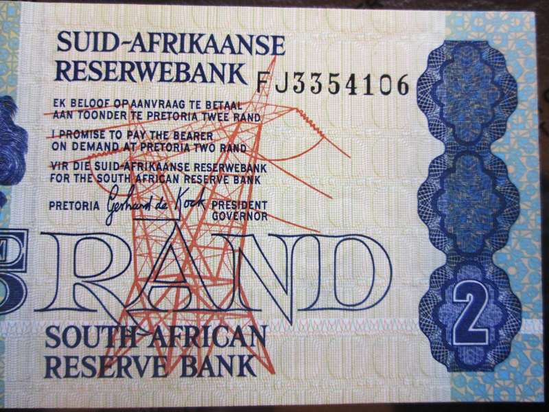 Two Rand Republic of South Africa Serial Nr FJ3354106