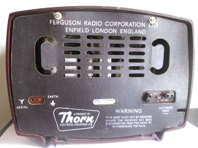Ferguson 313 Radio Corporation Enfield London England Serial Nr 4298