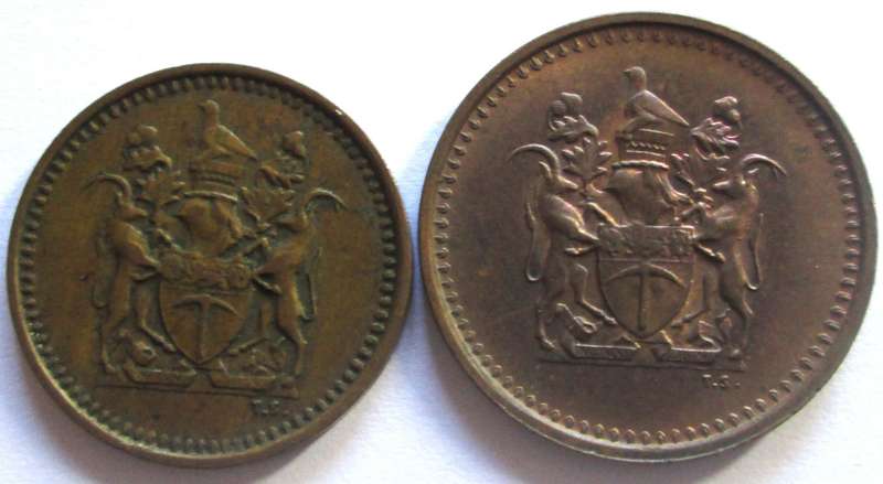 1970 Rhodesia Half Cent + 1 Cent