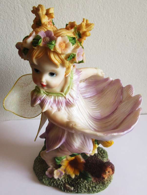 Fairy Girl with a Flower Porcelain Ornament