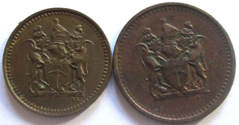 1972 Rhodesia Half Cent + 1 Cent