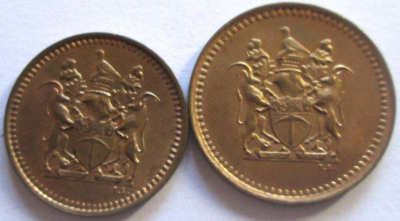 1975 Rhodesia Half Cent + 1 Cent
