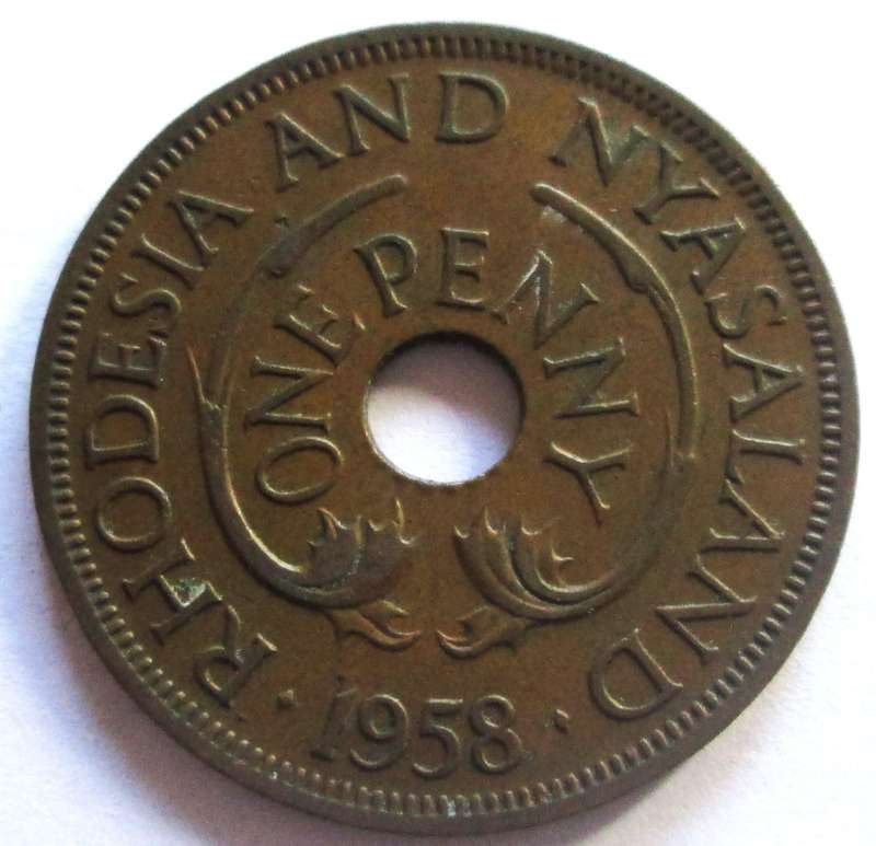 1958 Rhodesia and Nyasaland 1 Penny