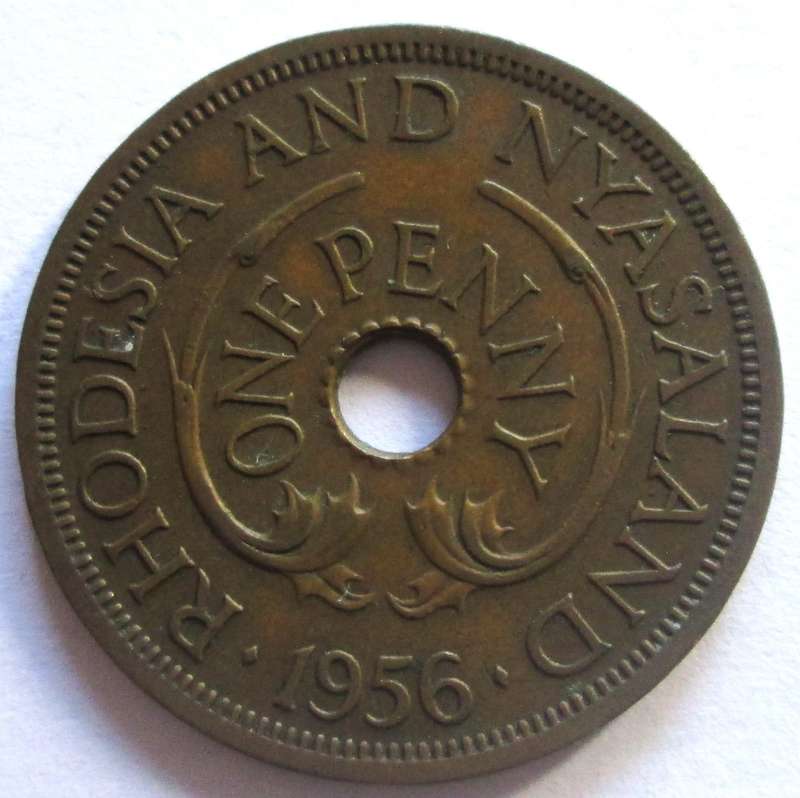 1956 Rhodesia and Nyasaland 1 Penny