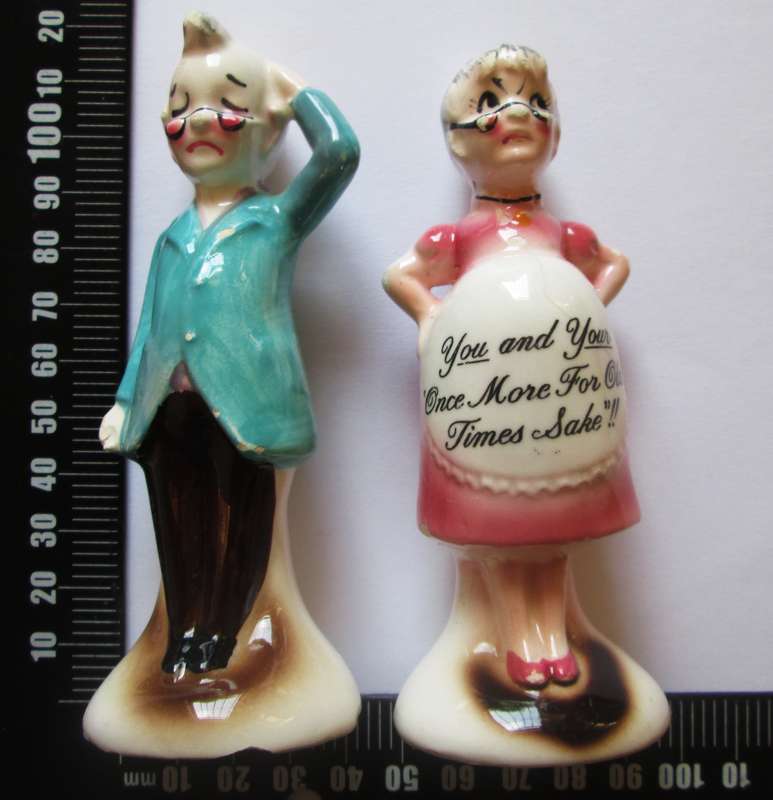 Grandma and Grandpa One time for old times sake Enesco Salt Pepper Shakers