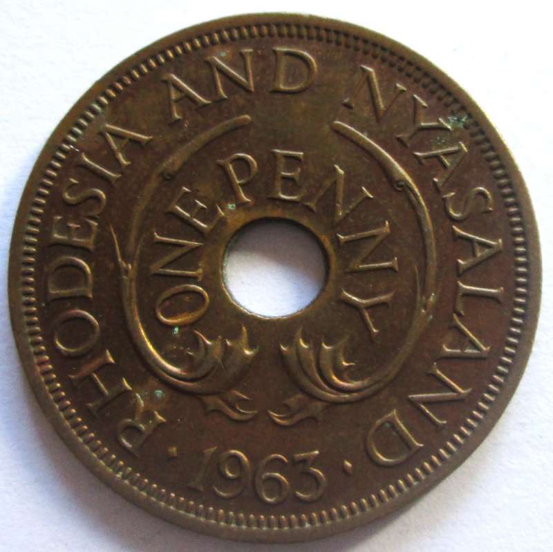 1963 Rhodesia and Nyasaland 1 Penny