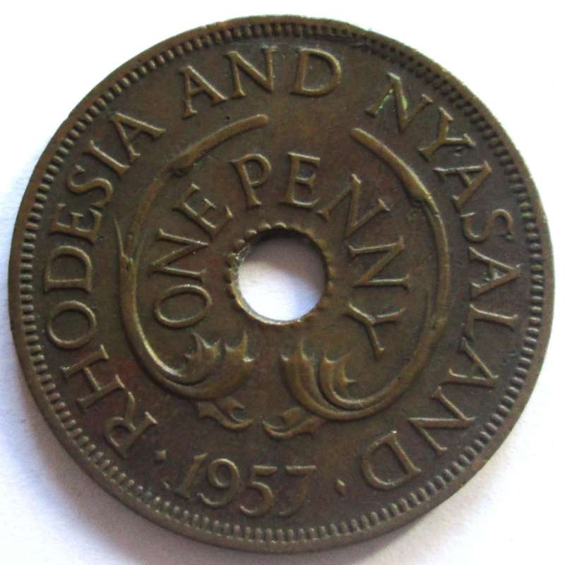 1957 Rhodesia and Nyasaland 1 Penny