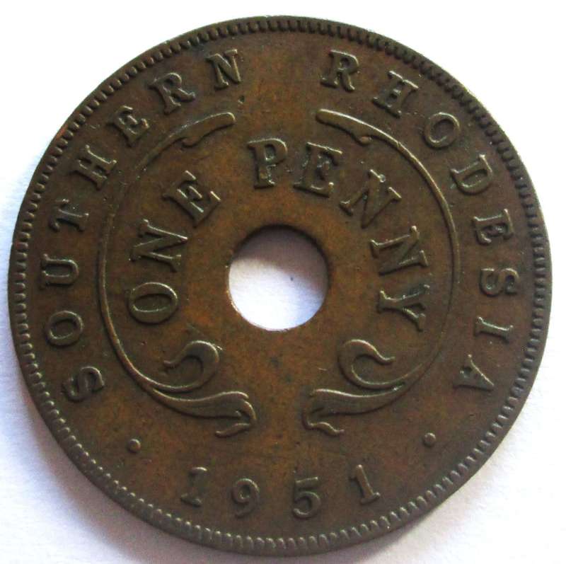 1951 Southern Rhodesia 1 Penny