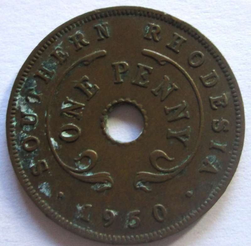 1950 Southern Rhodesia 1 Penny