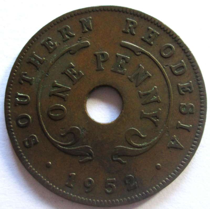 1952 Southern Rhodesia 1 Penny