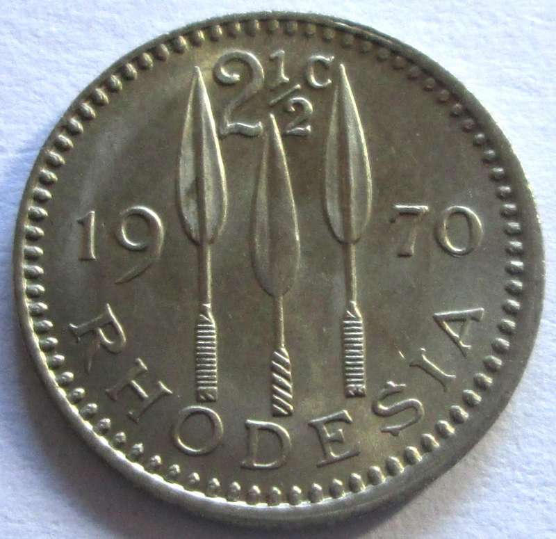 1970 Rhodesia 2 Half Cents