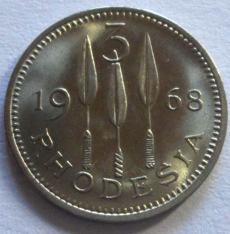 1968 Rhodesia 3 Pence