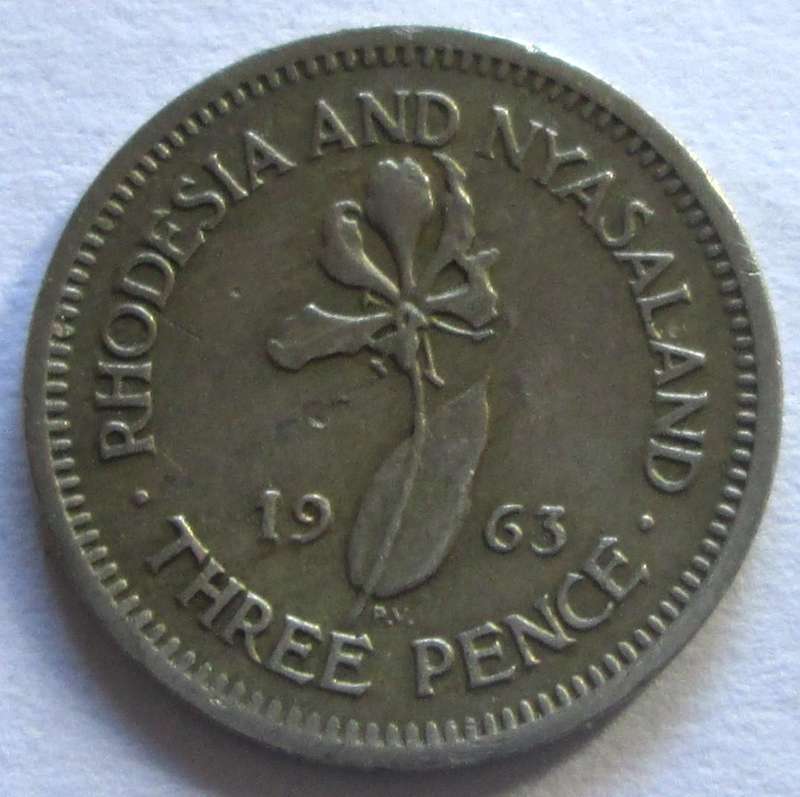 1963 Rhodesia and Nyasaland 3 Pence