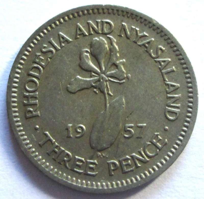 1957 Rhodesia and Nyasaland 3 Pence