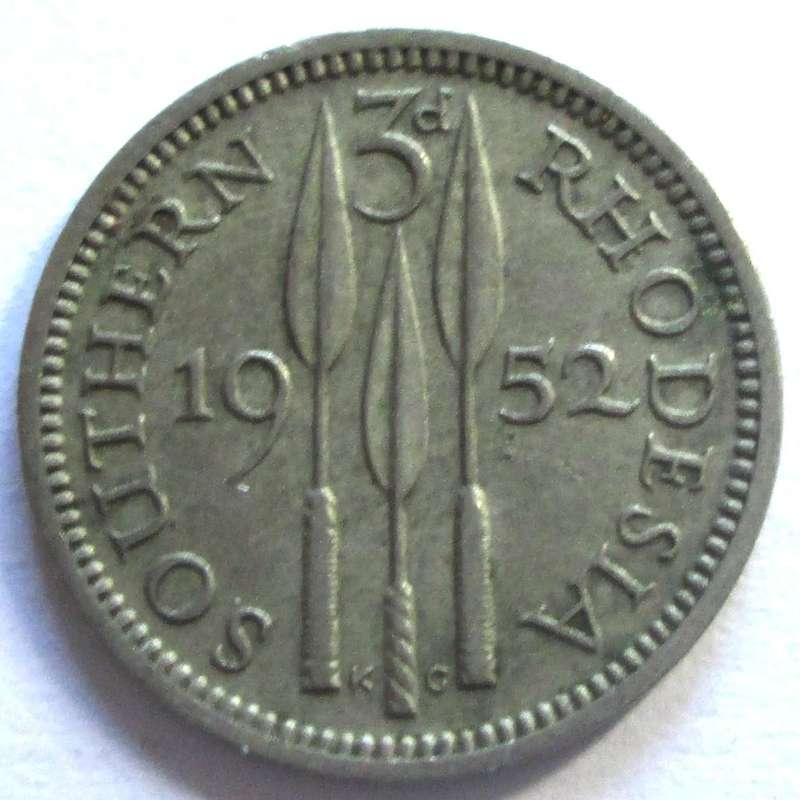 1952 Southern Rhodesia 3 Pence
