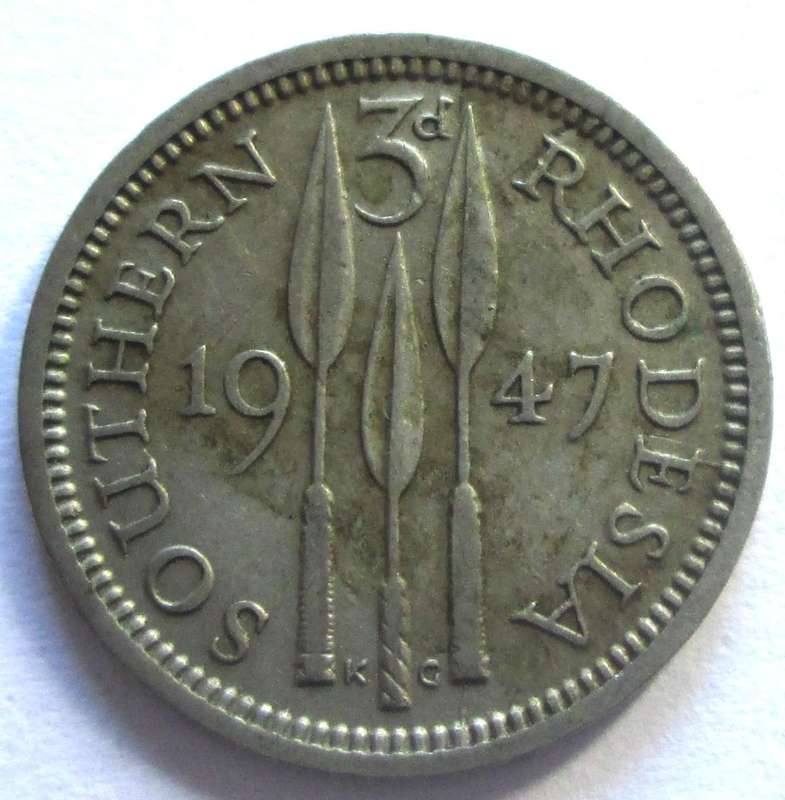 1947 Southern Rhodesia 3 Pence