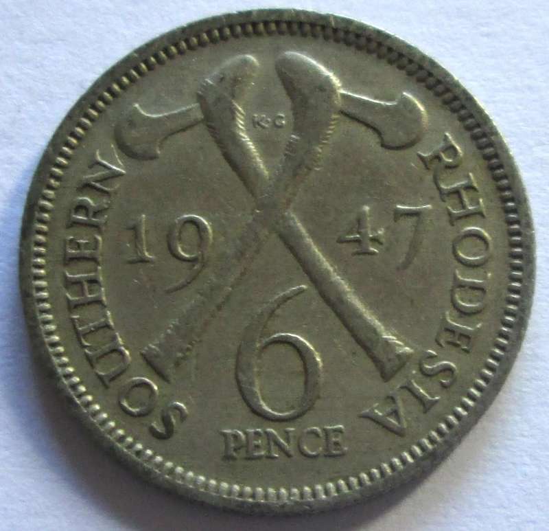 1947 Southern Rhodesia 6 Pence