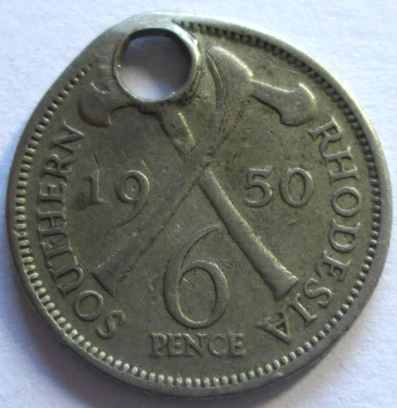 1950 Southern Rhodesia 6 Pence